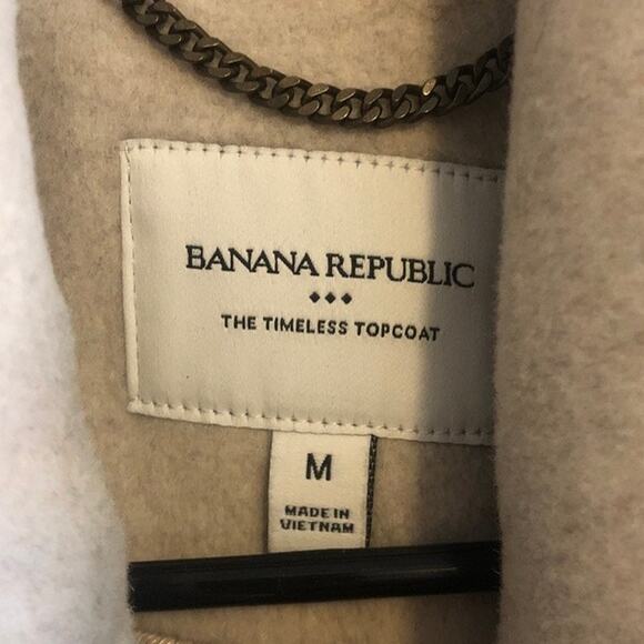 Banana Republic Womens Coat Tan Full Length Timeless Topcoat Wool Blend Medium - Picture 4 of 13